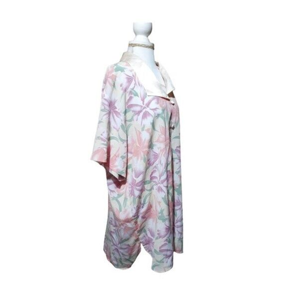 VTG Victoria's Secret Gold Label Floral Semi Sheer Sleep Shirt Button Up Top M/L - Picture 4 of 6